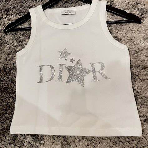 white dior crop top|cropped shirt that says dior.